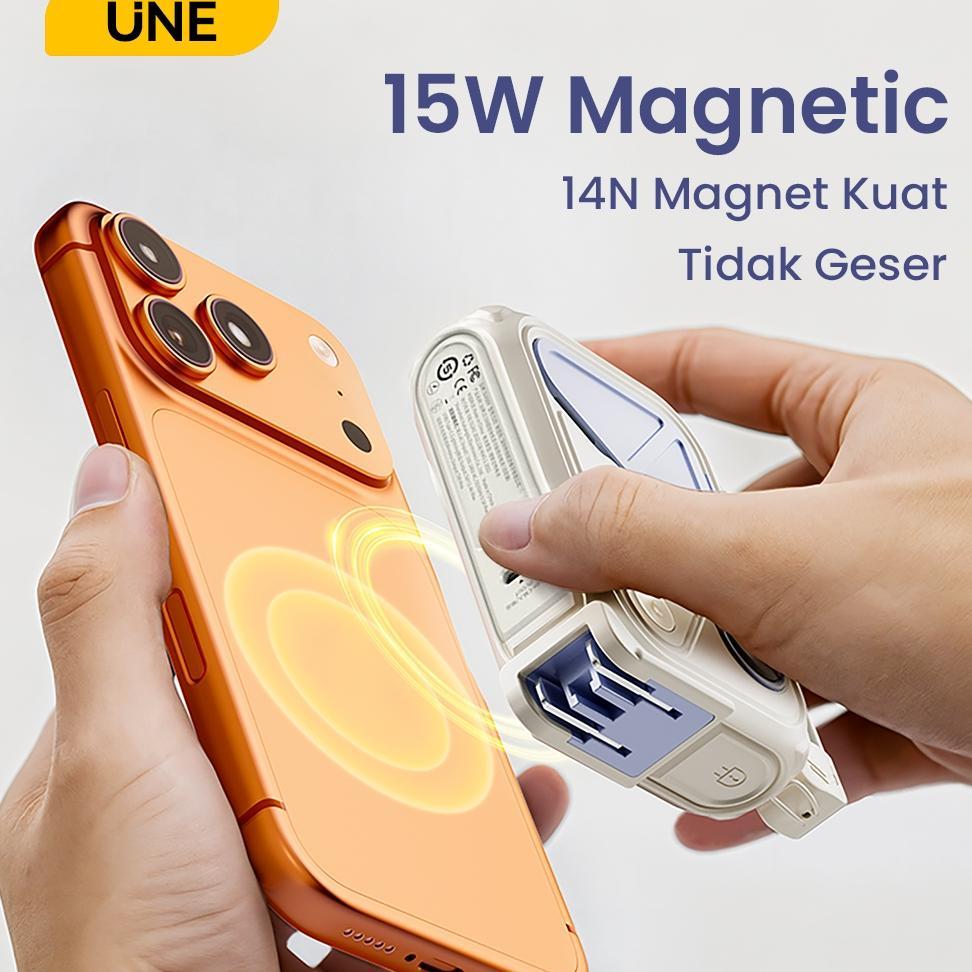 KUALITAS SUPER [ Garansi 2 Tahun ] UNE Powerbank Fast Charging 30000mah/20000mah Mini Wireless Magne