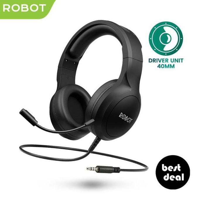 Nandashop21 - Robot RH-P20 Headphones with Mic Headset Gaming 3.5mm (New RH-P10)