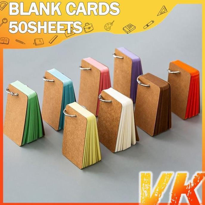 FLASH CARD/FLASH CARD POLOS 50 LEMBAR Flash Card / Memo Ring / Flash Card Polos Edukasi Belajar Anak