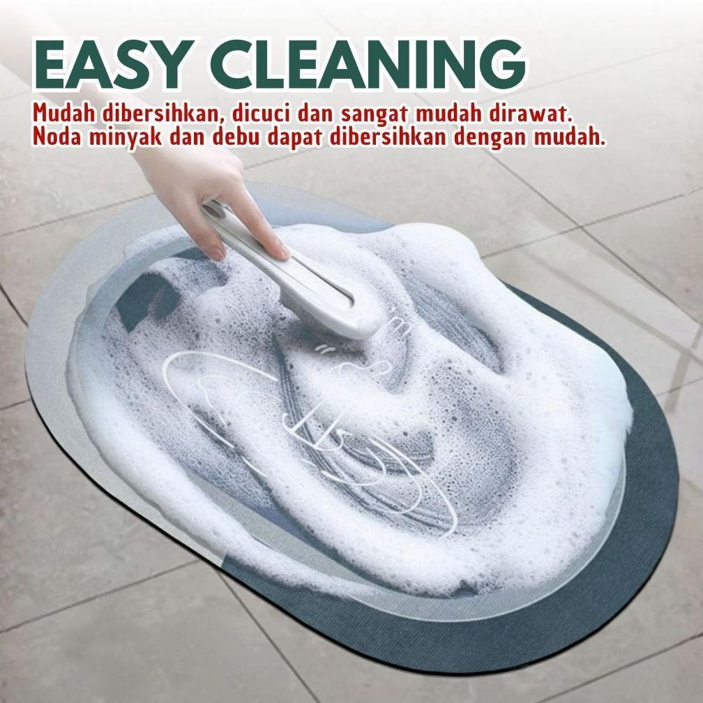 promo keset diatomite bundar keset kaki anti slip nyerap air anti bakteri keset batu kamar /d3a5