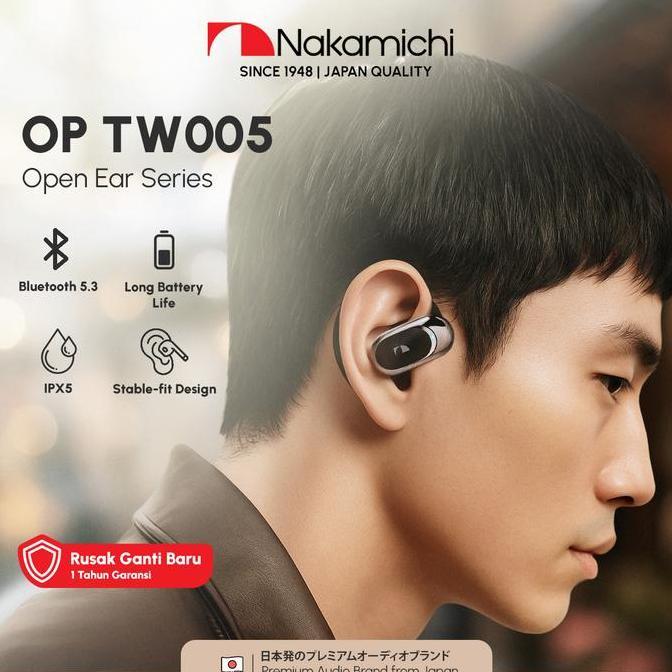 Terbaik Nakamichi OP TW005 Open Ear Clip Earphone Running Air Conduction TWS Anti Keringat Terimakas