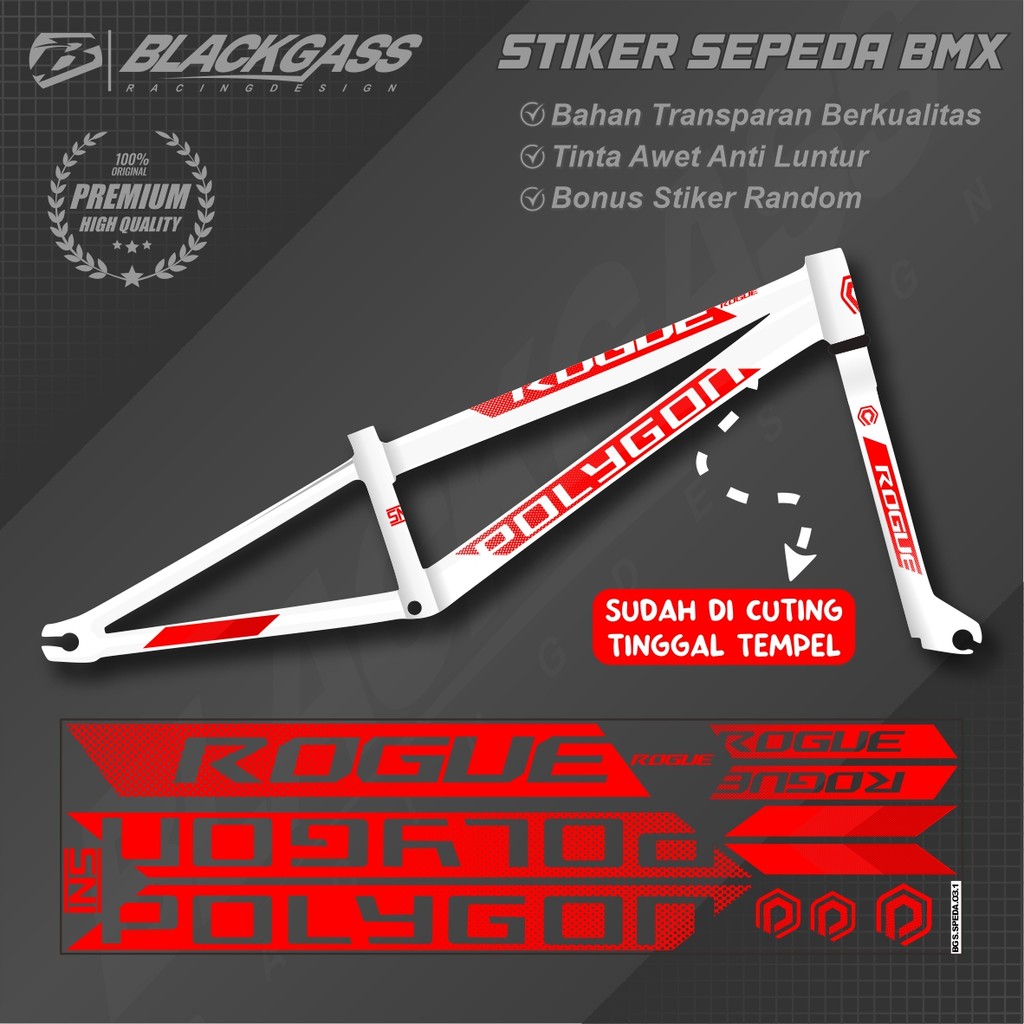 Stiker Striping Sepeda Universal ALL Polygon BMX Pacific Sudah Cutting 05