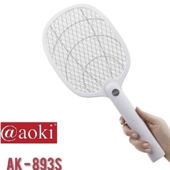 MURAH Raket Nyamuk AOKI AK 893S Raket Nyamuk Rechargeable Dengan Baterai Lithium 18650
