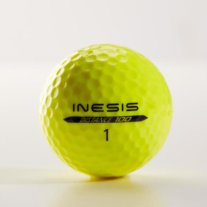 Decathlon Inesis Bola Golf Inesis Distance 100 Isi 12Pcs - Kuning - 8402428