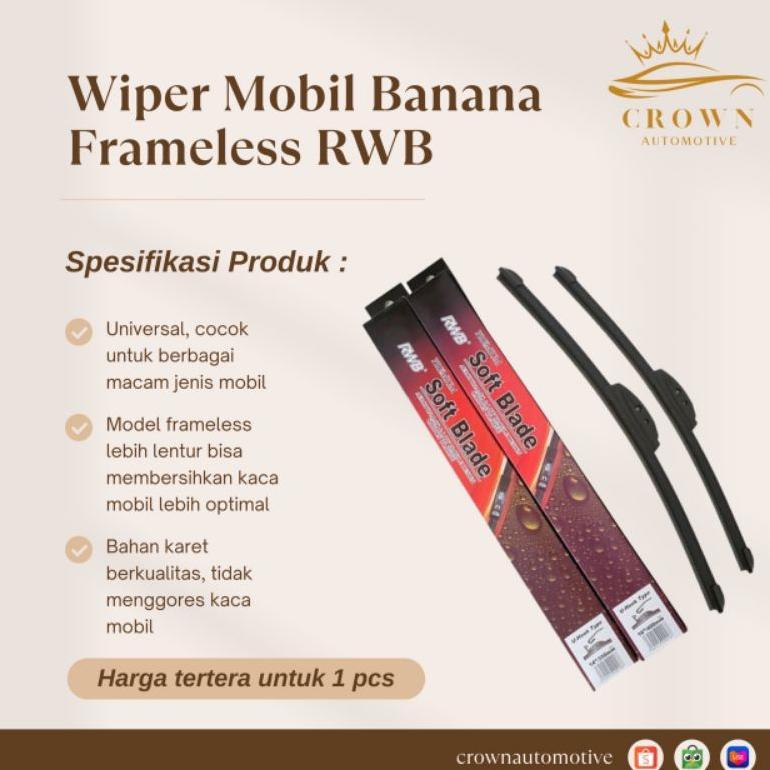 Ready Stock Wiper Mobil Banana Rwb / Wiper Frameless Rwb / Wiper Rwb Softblade
