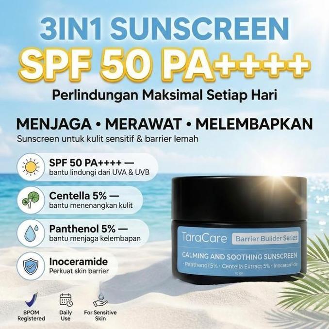 TARACARE Barrier Builder 3in1 Sunscreen Serum (Calming & Moisturizing) SPF 50