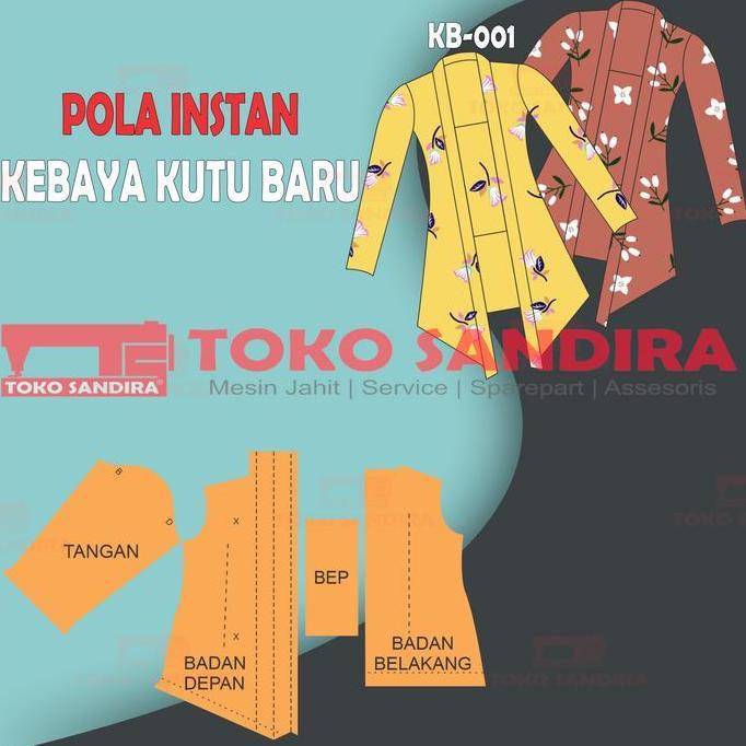 pola instan kebaya kutu baru/pola instan kebaya/pola kebaya wanita Alqshop