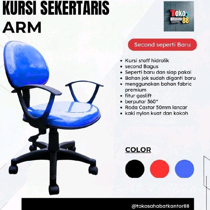 Kursi kantor, kursi staff, kursi kerja, kursi hidrolik bekas berkualitas