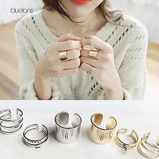 New - Perhiasan Wanita 1Set Isi 3 Cincin Set Pucuk Aksesoris Bunga