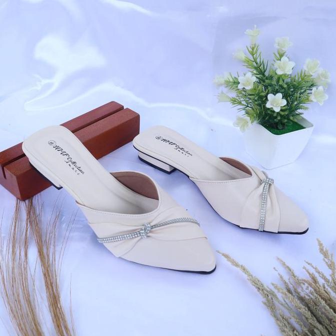 DR114 - HMF Renami Sepatu Hak Mules Wanita 3 cm AM09