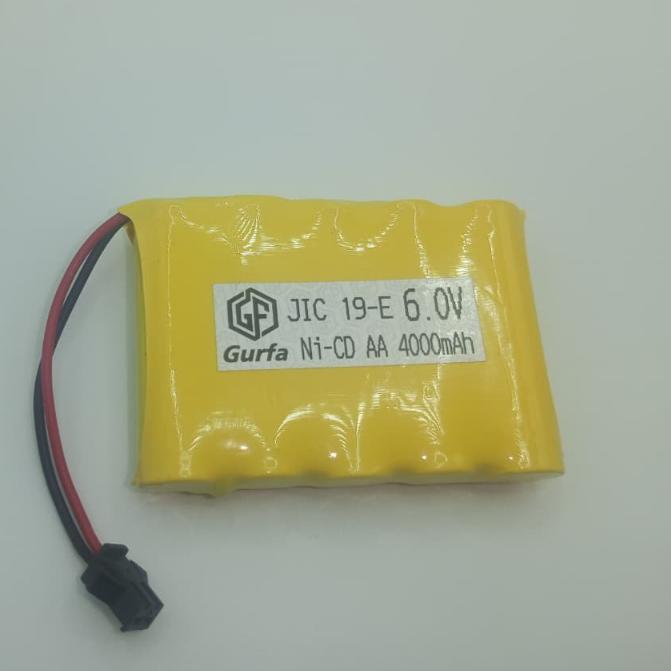BATTERY BATRE BATERAI MOBIL REMOT 5X AA NI-CD 6V 6VOLT 4000MAH SOKET HITAM 2PIN UNTUK MOBIL MAINAN A