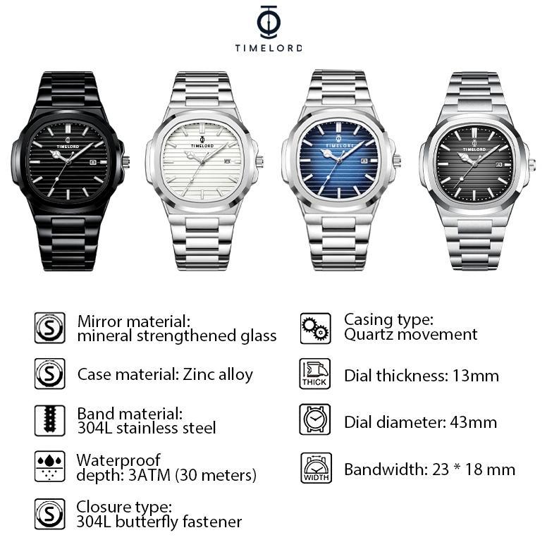 SUPER DEAL Jam Tangan Pria TerbaruTimelord 2066 Original Anti Air Cowok Keren Keemasan -Timelord off