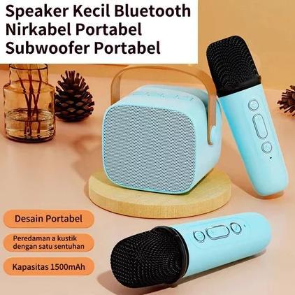 hot deals [cod] speaker bluetooth karaoke 2 microphone set salon bluetooth  speaker karaoke mini por