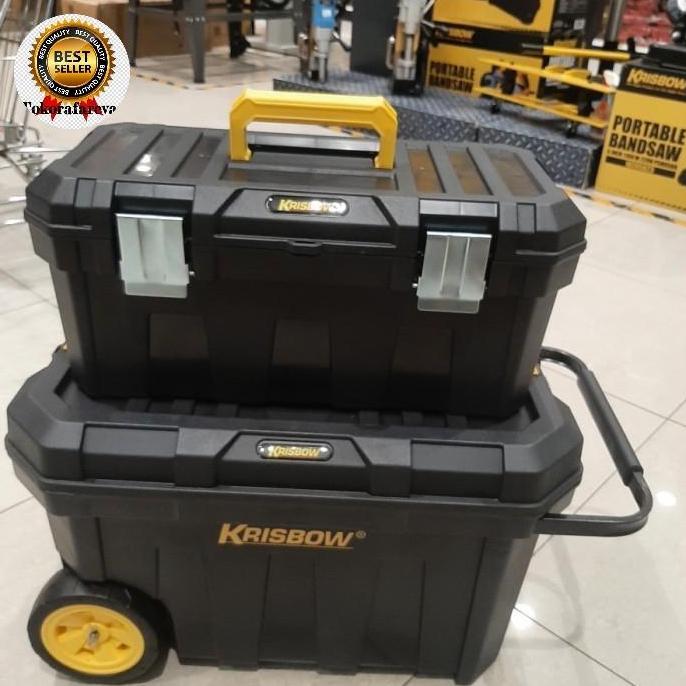 Terlaris Krisbow Kotak Perkakas Tool Box Toolbox Plastik Roller 2In1