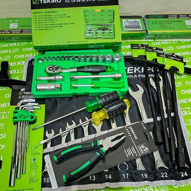 Terlaris Tool Kit Set Lengkap Tekiro / Toolkit Set 49 Pcs - Kunci Bengkel Full Set - Alat Perkakas K
