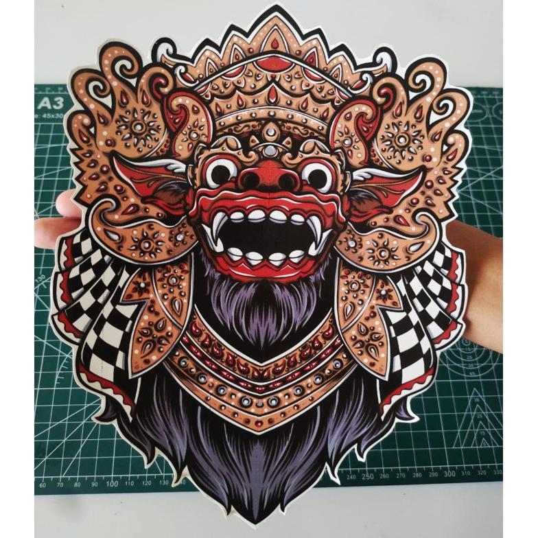 Super Cetak Sticker Water Slide Decal Gambar Topeng Leak Barong Monster Untuk Racing Motor Helm Dll