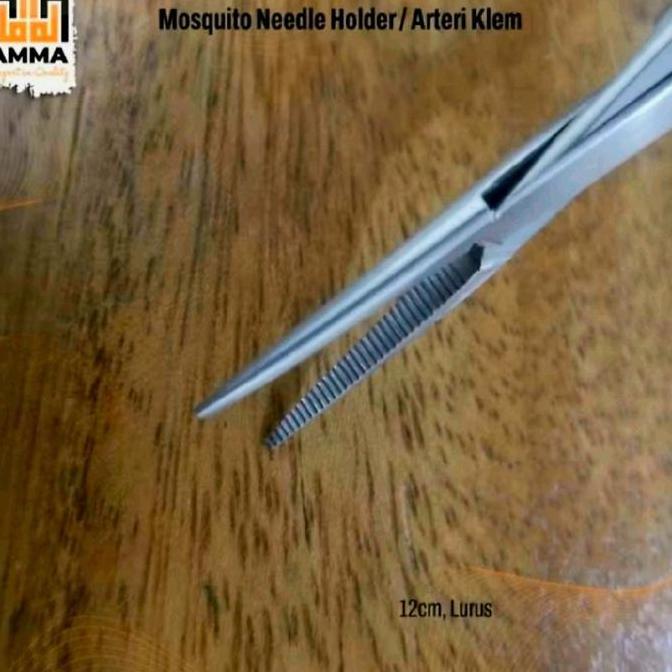 MOSQUITO NEEDLE HOLDER LURUS / MOSQUITO FORCEPS / ARTERI KLEM NEEDLE HOLDER AMMA AKL 12 CM