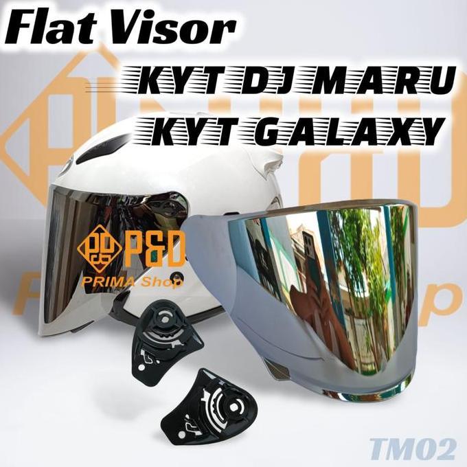 Kaca Helm KYT DJ Maru, KYT Galaxy, KYT Slide Mimetic, Flate Visor, Clear, Smoke, Iridium