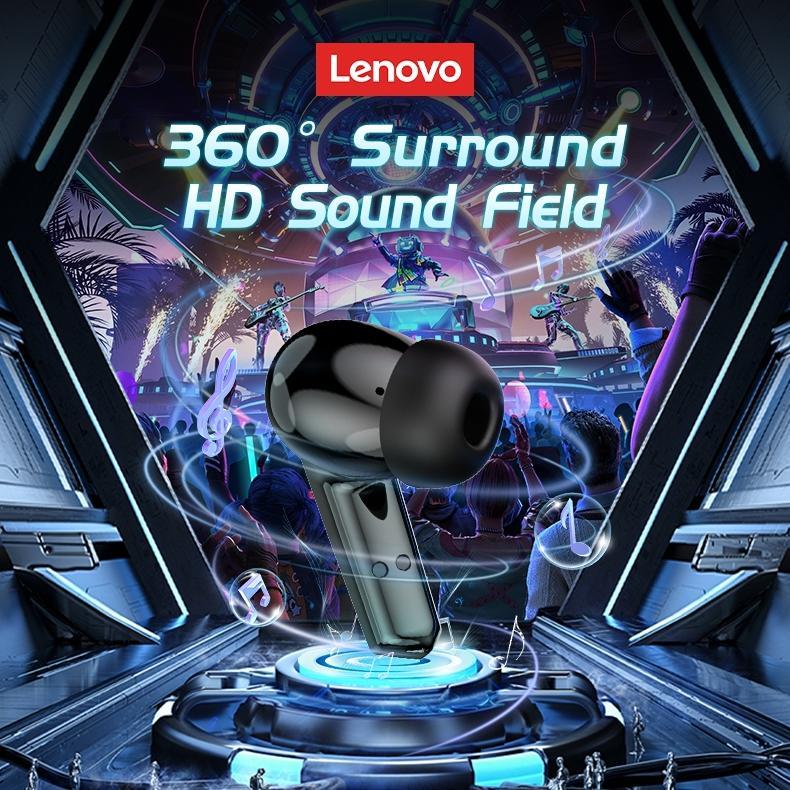 official lenovo thinkplus gm2 pro true earphone bluetooth v5.3 low latency gaming headset with mic