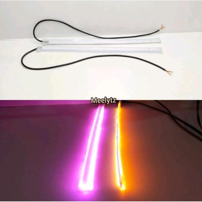 Parts- Sepasang Lampu Led Alis Slim Drl Fleksibel Terproof 30Cm, 60Cm 2 Rna Running Headlamp Motor M