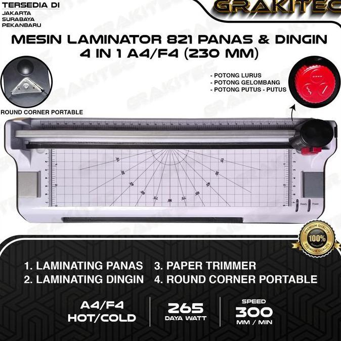BEST SELLER - Grakitec Mesin Laminating A4/F4 (4in1) 230mm (Bisa Laminating Panas dan Laminasi Dingi