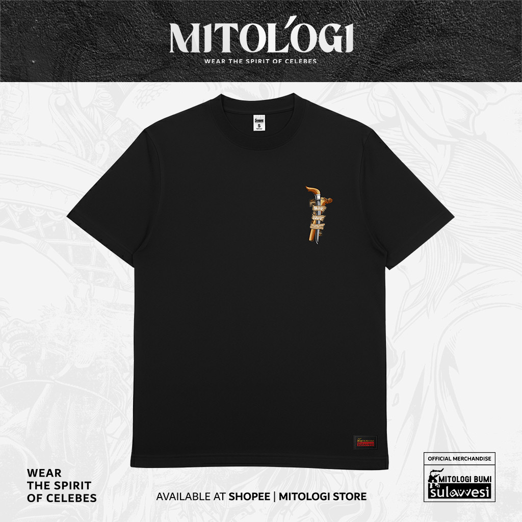 Kaos Mitologi Bumi Sulawesi - Badik Luwu' - 100% Katun Premium 24s - Luwu - Bugis - Makassar