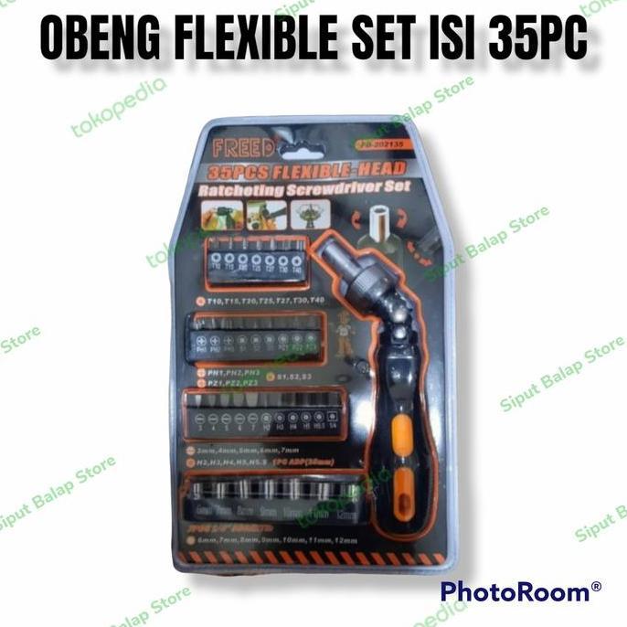 OBENG RACHET SCREWDRIVER KEPALA FLEXIBLE SET 35PC IN 1