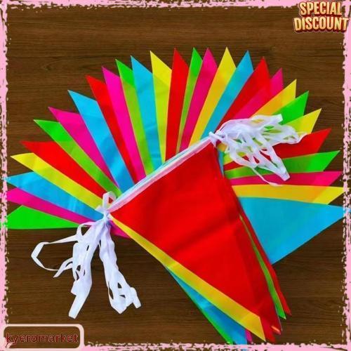 50/80/100M Bendera Segitiga Warna Warni Dan Bendera Kain Merah Putih/Bendera Agustus Bendera Hias Fe