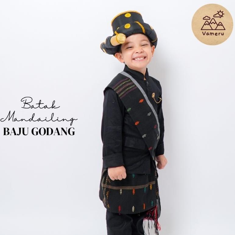 Best Seller Vameru Indonesia - Baju Adat Anak Batak Ulos Mandailing Laki Laki Vameru