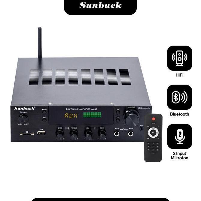 Audio Amplifier Bluetooth SUNBUCK EQ Karaoke FM Radio 2000W - AV-80