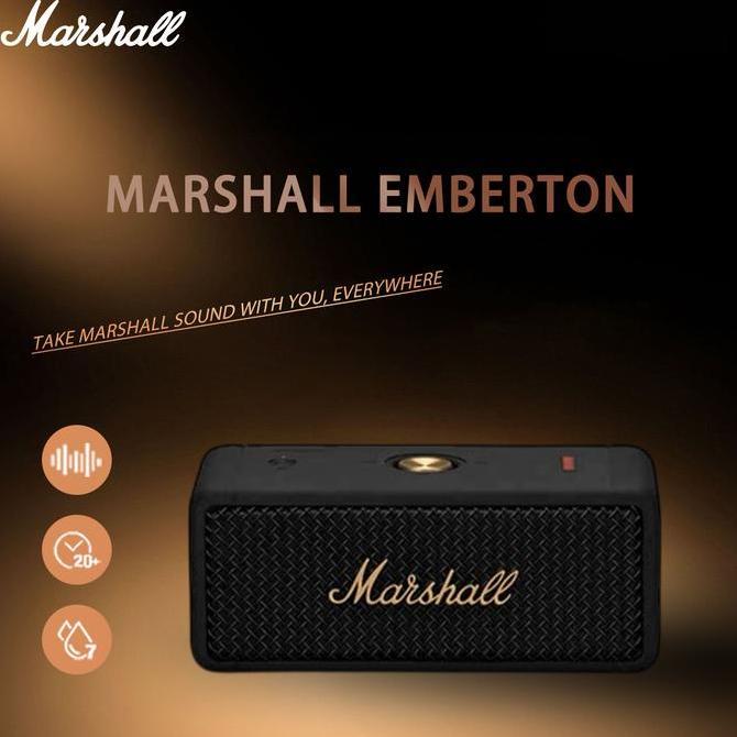 100%Original Marshall Emberton Bluetooth Speaker Bass IPX7 Portable Waterproof And Dustproof Marshal