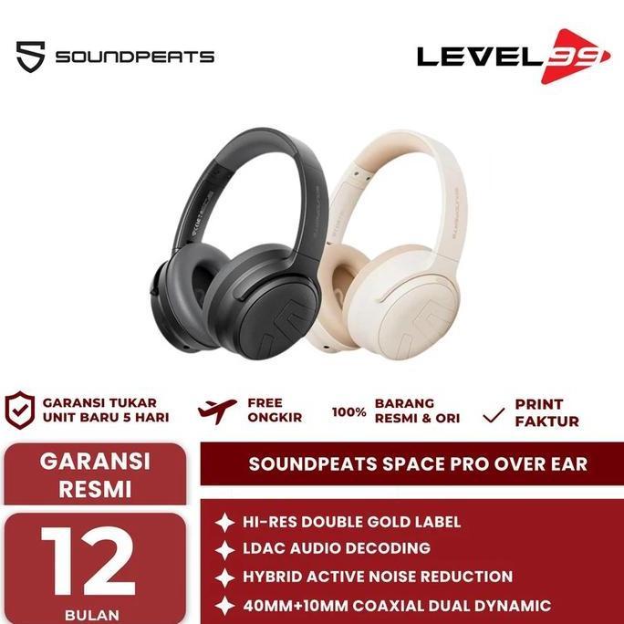SOUNDPEATS SPACE PRO OVER EAR ANC ACTIVE NOISE CANCELING HEADPHONES