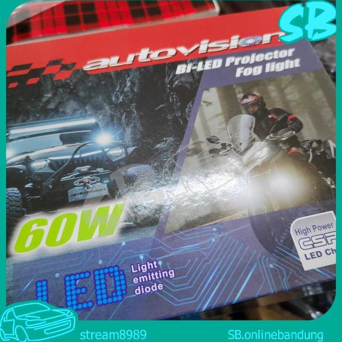 Fog Lht Autovision Borneo single lens Biled Projie Lampu Kabut