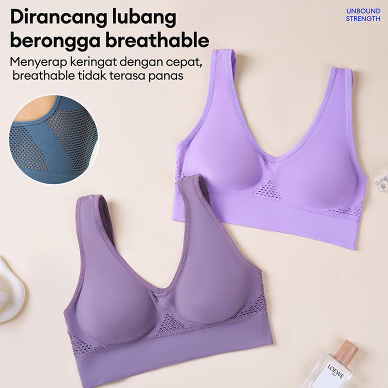 pengiriman cepat Bra Olahraga Wanita Jaring Bernapas Anti Getaran untuk Olahraga Harian S6