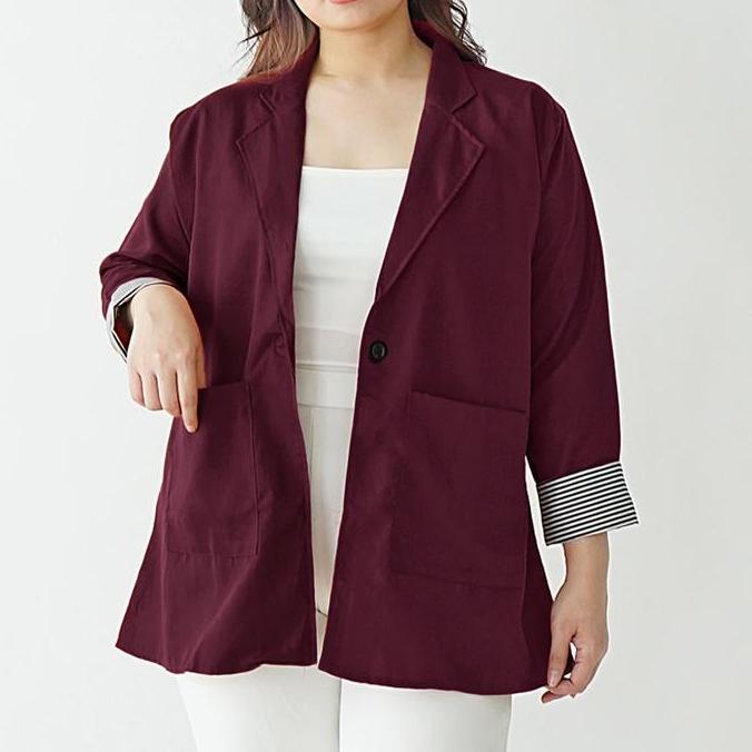 DV292 >> Blazer katun jumbo wanita / Outer casual big size xxl