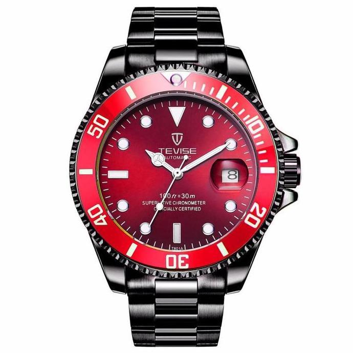 Clock- Jam Tangan Ekslusif Tevise Full Automatic Tahan Air