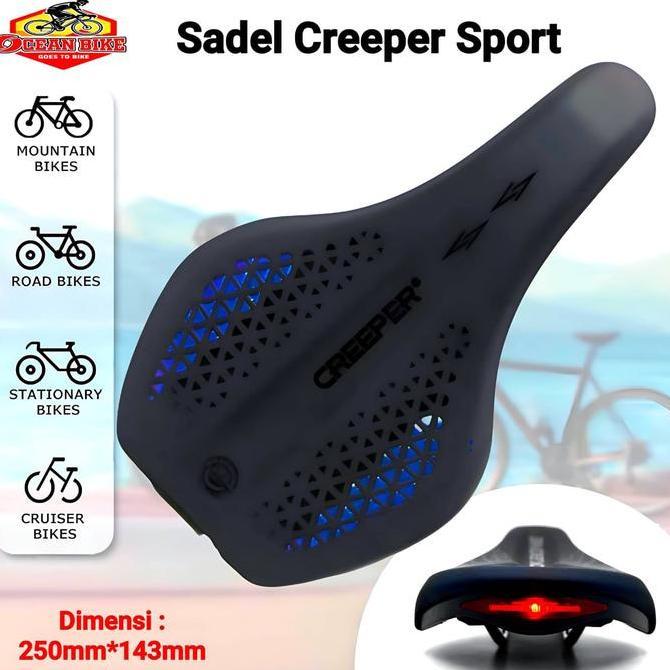 Creeper Sadel Sepeda Jok Saddle Mtb Road Bike Statis Elektrik Sport Empuk Built In Lampu Belakang