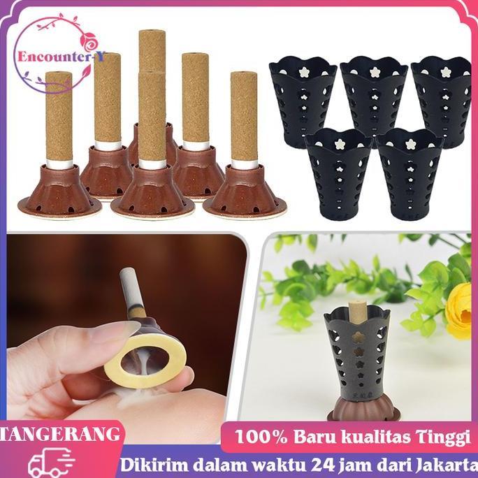 HATSUD Moxa Stick Set Moksa Asap Moxibustion Moxa Batang Moksa Tanpa Asap Moksa Tempel (Dudukan + Is