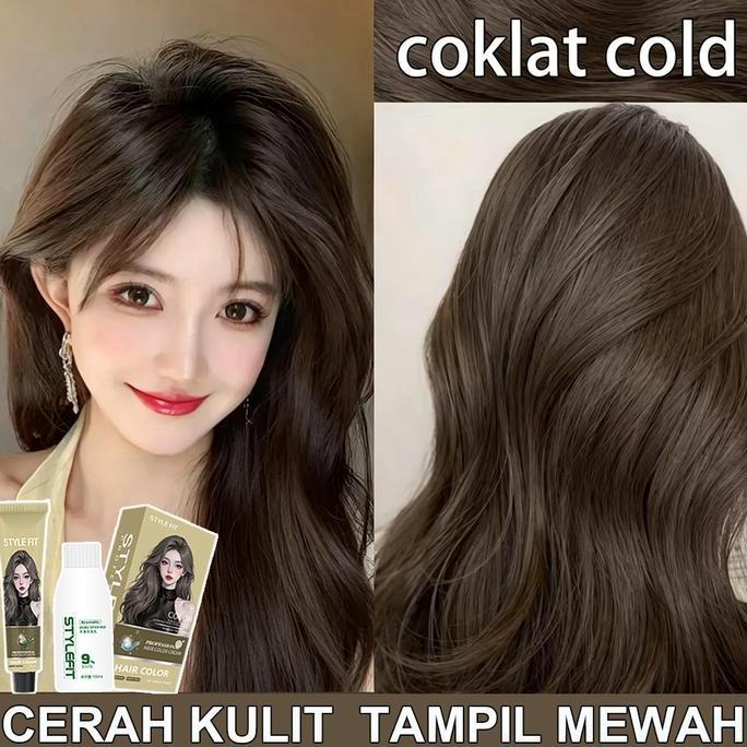 [LUSHOP] TANPA BLEACH COVERING GRAY HAIR COKLAT COLD HAIR COLOR 200ML PEWARNA RAMBUT HAIR COLORING(C