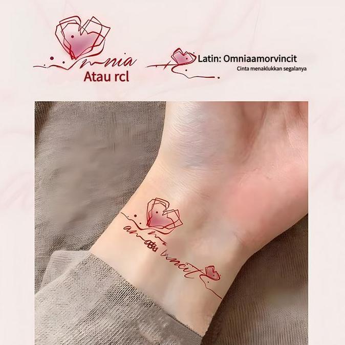 LOWARY Tempel Tato Viral TikTok Tato Temporary Warna-Warni Waterproof untuk Lengan, Tulang Selangka 