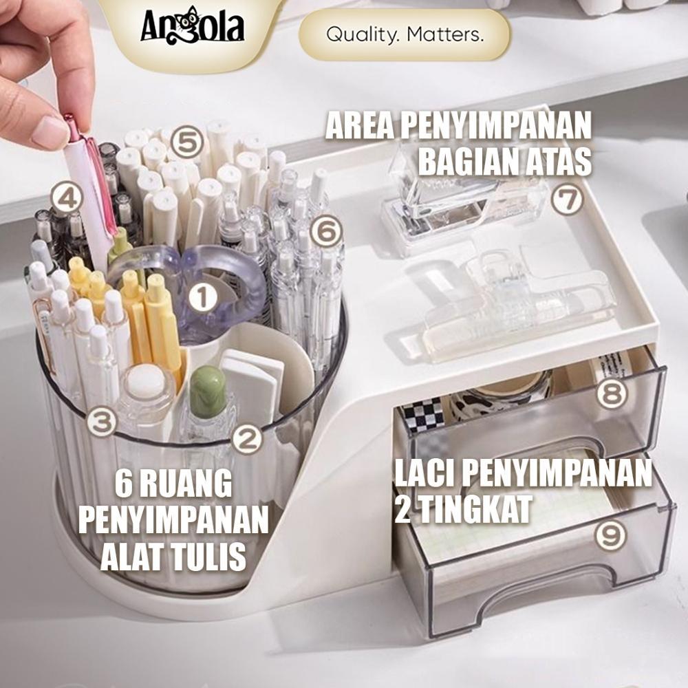 Terbaru Angola Rak Laci Kotak Pensil C34A Organizer Stationery Kotak Pensil Meja Laci Mini Kotak Ala