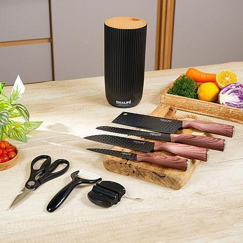 (Best) IDEALIFE Pisau Set / Knife Set - Perlengkapan Pisau Dapur Idealife KS-7001 / KS-6001