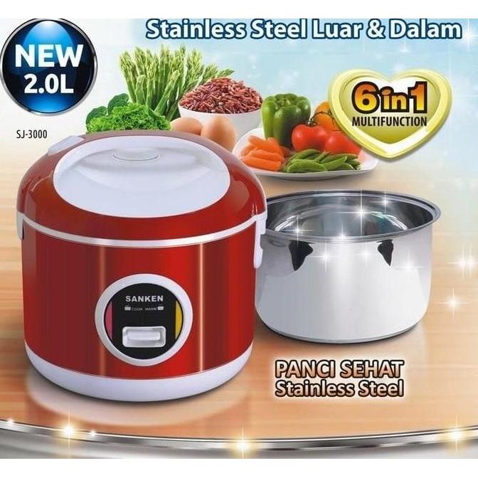 (Best) Magic Com Sanken Stainless SJ3000 SJ 3000 kapasitas 2Lt
