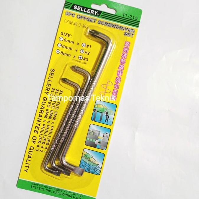 Obeng Bengkok Set 3 Pcs Obeng Set Offset Sellery