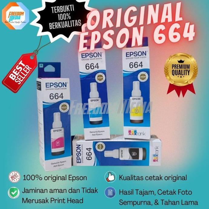 Tinta Original Epson 664 Hitam Warna ORIGINAL-L100 L120 L310 L360 L210