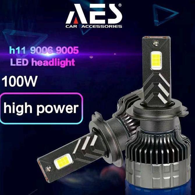 Led Turbo H11 H7 HB3 HB4 H4 AES 100 watt Headlamp Foglamp Bergaransi