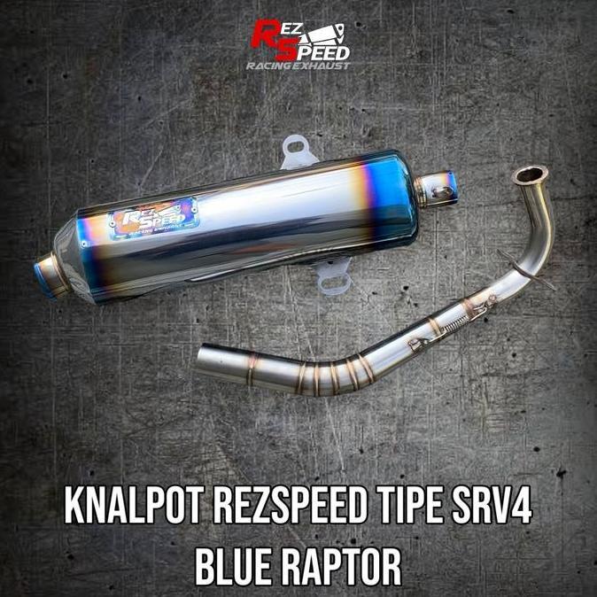 Knalpot Rez Speed Tipe SRV4 dan SRV Blue Raptor FullStainles Logo Titanium Cms Aerox Beat Vario 110 
