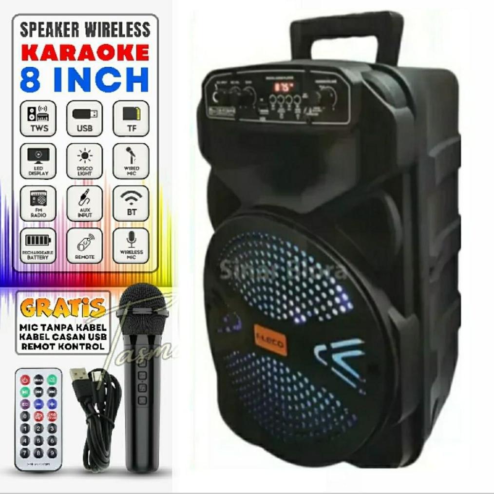 NEW PALING LARIS SALON AKTIF MP3 MP4 UKURAN BESAR 8 INCH KMS 7801 FREE MIC DAN REMOTE SPEAKER BLUETO