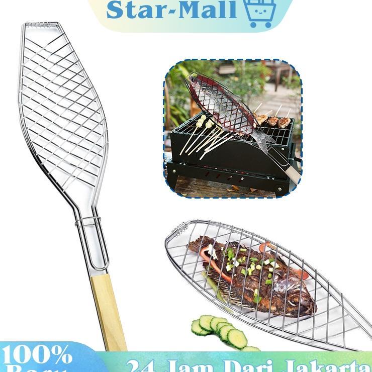 Penjepit Ikan Bakar Stainless Panggangan Jepit Bakaran Ikan Jepitan Ikan Bakar Alat Bbq