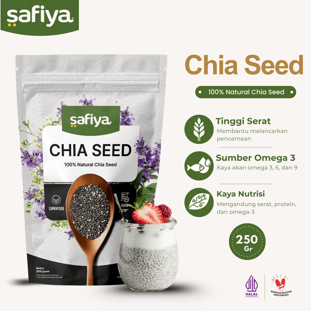 Safiya Chiaseed Organik 250 Gram Biji Chia Seed Detox Premium